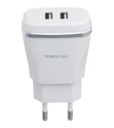 СЗУ-адаптер Borofone BA2A 2.4A 2USB + кабель 3in1